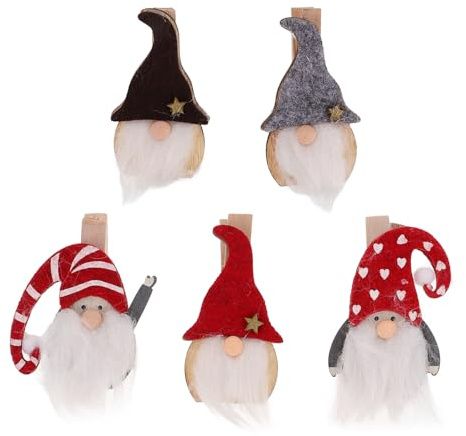 SOIMISS Clip di Legno per Natale 9 Pezzi Mollette Segnaposto Natalizie e Spago Juta per Decorazioni Parete e Alberi di Natale Stile Casuale