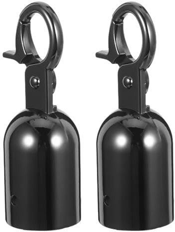 Aboofan Lot De 2 Embouts De Corde Avec Crochet Noir 28 Mm butéE De Fin De Corde En MéTal Pour BarrièRes Et Garde-Corps Installation Avec 2 Vis Usage IntéRieur Et ExtéRieur