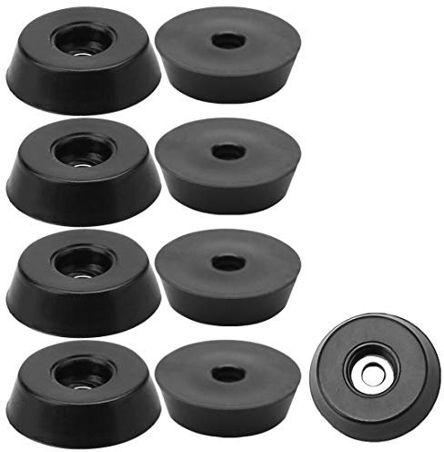 sourcing map 9pcs Rubber Feet Bumper Buffer Feet Furniture Cutting Board Electronic Scale Leg Pads Anti-slip with Metal Washer, D18x15xH5mm