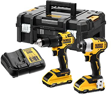 DeWalt DCK2062L2T-QW-KIT XR 18V = DCD709 Taladro Percutor + DCF809 Atornillador Impacto + 2 baterías +maletín TSTAK II, 18 V
