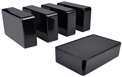 5 Stück Elektronik Gehäuse Kunststoff, Therlan Anschlussdose ABS Projektbox Elektronische Aufputzdose Gehäuse für Klein Arduino 100 x 60 x 25 mm Abzweigdose (Schwarz)