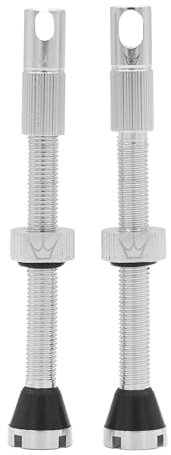 Peaty's X Chris King MK2 Tubeless Ventil Presta - Integrierter Speichenschlüssel & Ventilkernentfernungskappen, Mountainbike, Rennrad Fahrrad Reifen, Kompatibel einfügen, 7075 Aluminium - 60mm Silber