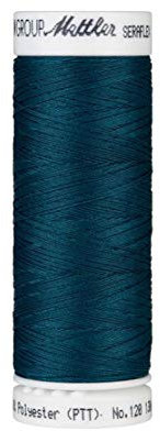 Mettler SERAFLEX elastischer Nähfaden 130 m petrol dunkel Fb. 0485