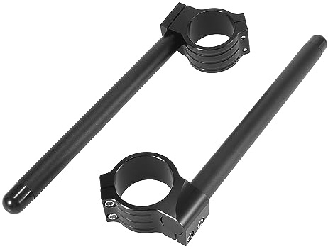 Motoforti 1 Pair 51mm Motorcycle Handlebar Adjustable Motorbike Clip Ons Handle Bar Universal Replacement Black