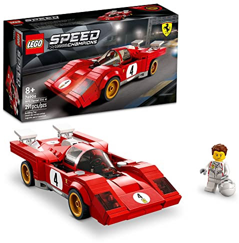 LEGO Speed Champions 1970 Ferrari 512 M 76906 Toy Building Kit; Collectible Recreation of an Iconic Race car for Kids Aged 8+; Includes a Driver Minifigure with a Cool Racing Suit (291 Pieces)