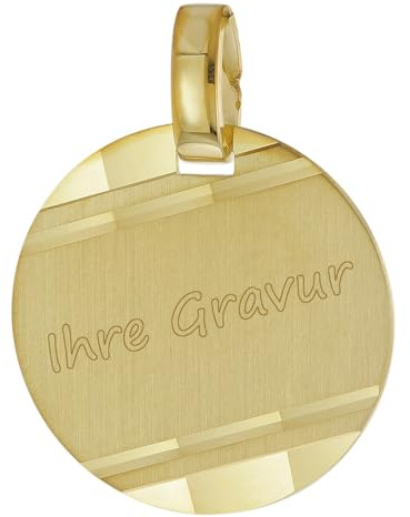 trendor Anhänger mit Namen Gold 333/8 Karat Gravurplatte Ø 16 mm 51796