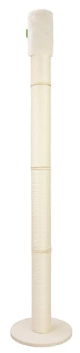Kratzbaumland Woody-Deckenspanner Kratzbaum mit 15 cm Premium-Sisalstämme (260-270 cm)(Sisalfarbe Natur)(Creme - Edelplüsch)