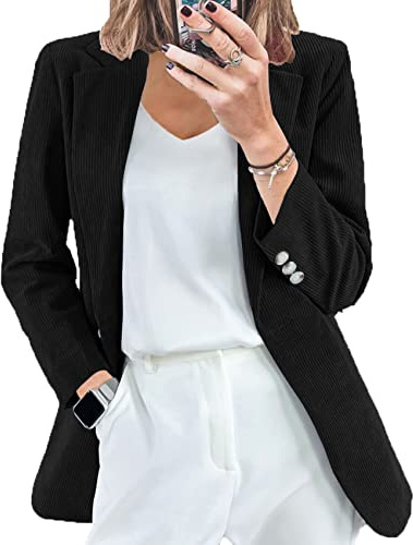 LAZIRO OtoñO E Invierno SeñOras Nueva Pana CáRdigan Temperamento Slim Color SóLido Casual Traje Cuello Chaqueta PequeñO Traje Profesional