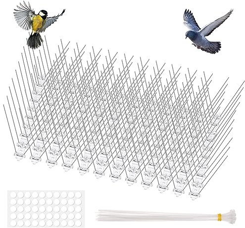 OFFCUP Taubenabwehr Spikes, 3 Meter Edelstahl Vogelabwehr Spikes Balkon | Taubenspikes Edelstahl Vogelschutz Spikes und Vogelschreck Taubenschutz für Balkon Dach Zaun Garten Fenster