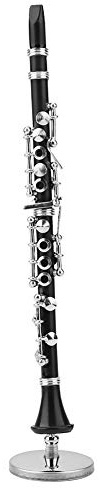 JEOZBM Modèle de Clarinette Miniature, Ornements de Micro Instruments de Musique de 16 cm, Présentoir de Modèle de Clarinette avec Support et Étui, Cadeau pour Les Amateurs