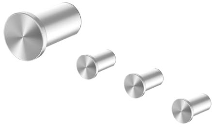 Giookuj Handtuchhaken zum Bohren SUS304 Edelstahl Garderobenhaken Bohren Wandhaken Kleiderhaken Schrauben Heavy Duty Gebürstet Silber 4 Packs