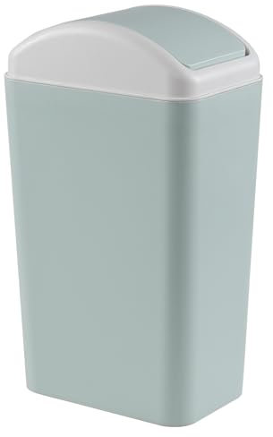 Easymanie 12L Slim Mülltonne, Kleiner Kunststoff Mülleimer mit Schwingdeckel, 1 Pack (Blau)