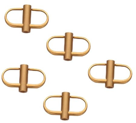 NUOBESTY 5pcs Metal Buckle Slide Adjustment Buckles for Strap Fastening Diy Craft Suitcase Backpack in Gold