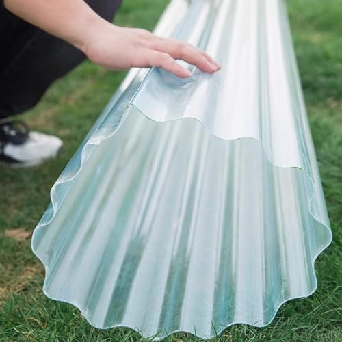 1.5mm Klare Dachplatten,Wellplatte Dachblech,Trapezblech Dachpaneele,FRP-Tageslichtplatte,Wärmedämmung Tageslichtplatten,Glasfaserplatte,Tageslichtpaneele,Sonnenscheinplatte (0.9x1.6m/35x63in)
