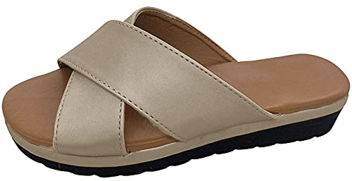 Claquette Mules Femme Compensees Chaussons Été Orthopédique Sandales à Bout Ouvert Chaussure Mule Plateforme Pantoufles Semi Trailer Antidérapantes Pantoufles Semelle Épaisse pour Trekking, Plage