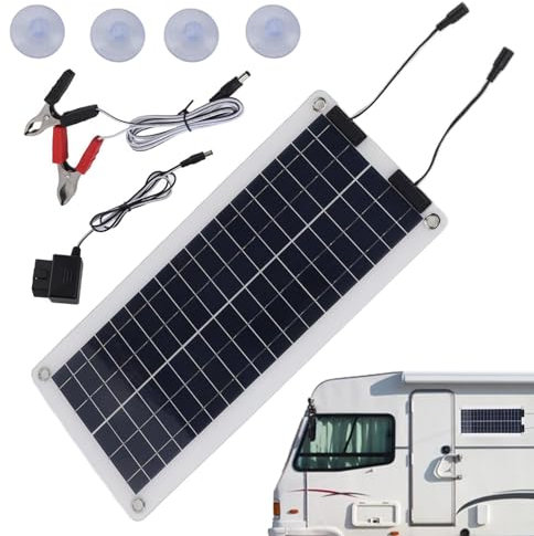 Demsyeq Caricabatterie solare, caricabatteria solare per auto | Caricatore di mantenimento solare impermeabile da 100 W | Mantenitore di alimentazione per pannello solare doppia uscita per auto,