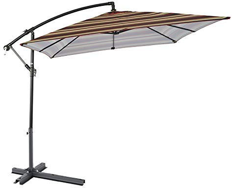 NSTVVEE Gartenschirm, Sonnenschirm, Außenschirm, Verstellbarer Sonnenschutzschirm, Sonnenschirme für Gartenterrasse, Faltbarer Terrassenschirm, Strandschirm, Marktschirm, 2,4 m Durchmesser