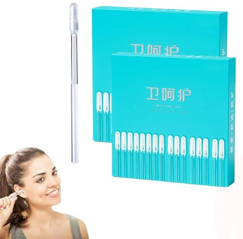 48PCS Ohrwachs Entfernung Klebrige Wattestäbchen Professionelle Ohrreiniger Set Ohrwachs Entfernung Werkzeug Wiederverwendbare Ohr Sticky Baumwollknospen Wachs Entfernung Set für Kinder und Erwachsene