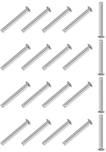 M METERXITY 20 Stück Einloch Splinte, M6 x 55mm 304 Edelstahl Flachkopf Splinte für mechanische Verbindungen/Lastwagen/Rasenmäher, Verbindungsstift Scharnier Wiederverwendbar