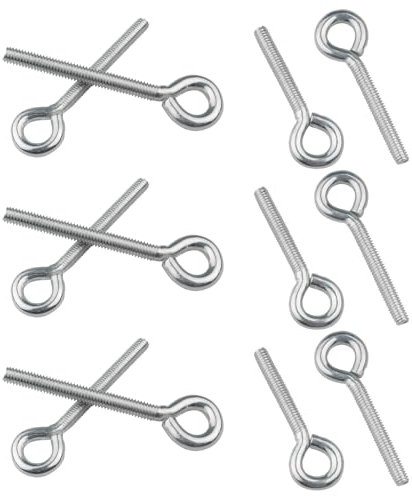 12 Piezas Perno de Ojo Tornillos de Anillo de Acero Inoxidable M4 Tornillos de Ojo con Vástago Largo para Proyectos Colgantes de Jardín