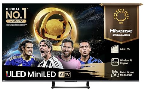 Hisense TV 65 Mini-LED 144Hz 4K 2025 65U72Q, Smart TV VIDAA U8, Dolby Vision IQ, HDR 10+ Adaptive, 144Hz Game Mode PRO, Dolby Atmos 2.1 con Subwoofer, Alexa Built-in, VIDAA Voice, lativù 4K, 65''
