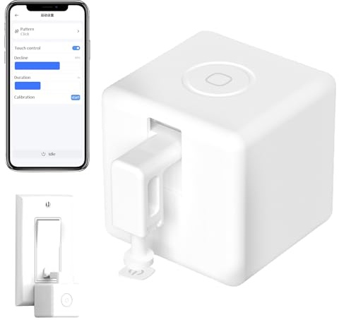 Fingerbot Plus Smart Switch, Zigbee Smart Button Pusher Upgrade mit Touch-Steuerung, Tuya Smart Life Mechanische Arme Fernbedienung for Alexa Google Home, Finger Bot für Alle Schalter(Weiß)
