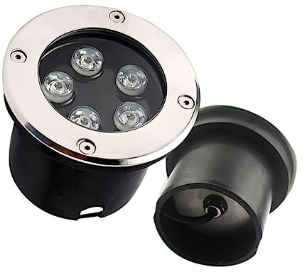 Aioneer Luz De Paisaje Exterior - Luz Led De Fuente con Anillo, Lámpara Enterrada Ip67, Resistente Al Agua, Foco Led De Suelo para Entrada, Terraza, Escalón Y Decoración.-Warm White-18W(12v)