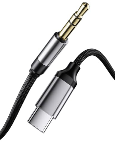 USB C auf 3,5mm Audio Aux Klinke Kabel 1M, Typ C auf Kopfhörer Aux Kabel | Auto Audio Kabel, Kompatibel mit iPhone 17/16/15, Samsung Galaxy S25/S24/S23/S22, Google Pixel 9/8/7, iPad Pro und Mehr