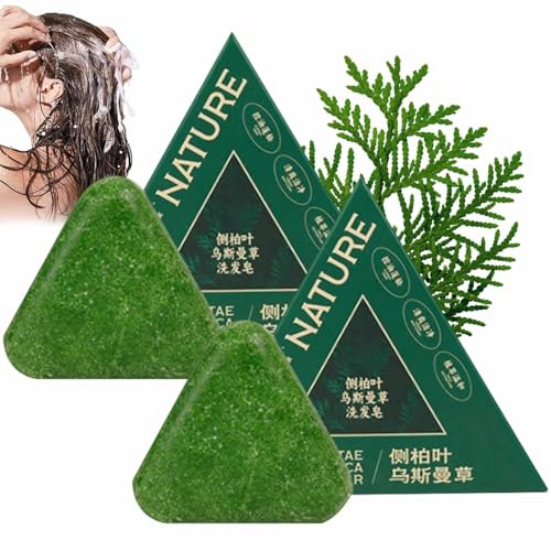 Nature Triangle Shampoo Bar,NatüRliches Festes Shampo𝐨 Auf Pflanzenbasis,Shampoo for Haarwachstum,StäRkt das Haar füR Frauen und MäNner,Shampoo füR Alle Haartypen (2 Stück)