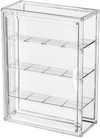 BOHOIDEE 4 Tiers Clear Display Case for Figures, Acrylic Storage Organizers Box with Magnetic Door, Wall-Mounted Dustproof Showcase for Collectibles Action Figure(1PACK, Wall-Mounted Extra Large)