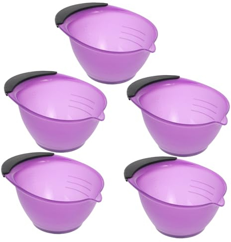 iplusmile 5 piezas Cuencos para Teñir Cabello con Antideslizante Mezcla de Color PP y Abs Reutilizables para Uso Casa y Peluquería Diseño Profundo para Evitar Manchas Manos