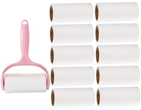 HAPINARY Portable Sticky Lint Roller with Roller and Refill for Pet Hair Removal Clothes Carpet Couch Material Use Non-scratching Upholstery Brush for Household Cleaning