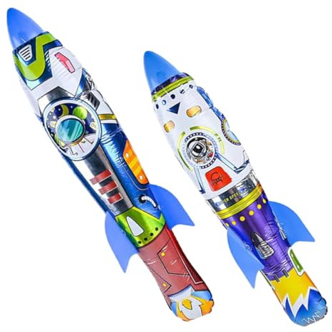 GARIOUANS 2pcs Inflatable Rocket for Outdoor Hand Throw Flying Rockets Set ’s Casual Outdoor Plaything for Birthday Party