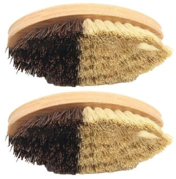 ZYNCUE Spazzola per patate e radici, 2 pezzi, con manico in legno e setole in sisal, 13,5 x 5,5 x 4,5 cm