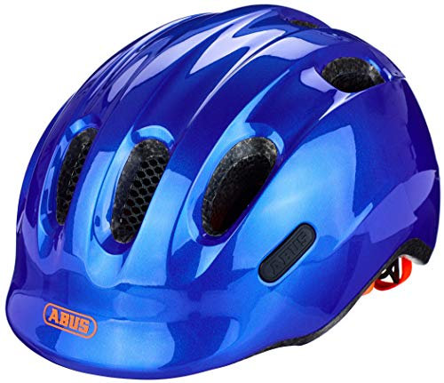 ABUS Kinderhelm Smiley 2.1 - Fahrradhelm mit Rücklicht - für Mädchen und Jungs - Blau (funkelnd), Größe S