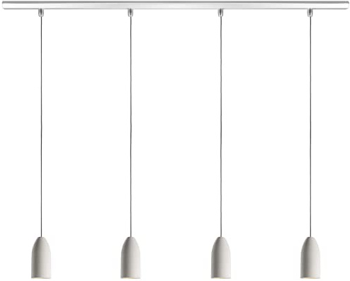 Buchenbusch urban design 4er Lampe Esszimmer light edition, Hängelampe Küche mit Textilkabel Grau, Lampe Küche Decke