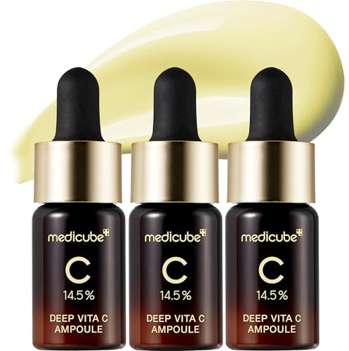 MEDICUBE Deep Vita C Sérum | 13,5 % de vitamine C pure | décoloration des imperfections et améliore le teint de la peau | Cernes et taches de vieillesse