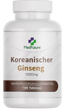 Ginseng Kapseln - 1000 mg Hochdosiert Panax Ginseng - 120 Tabletten Für Energie, Konzentration Und Wohlbefinden - Natürliche Nahrungsergänzung Für Vitalität Und Leistungsfähigkeit