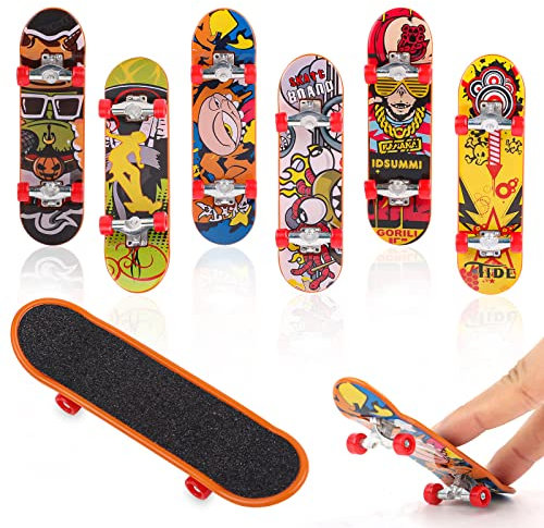 Reastar Finger Skateboard, 6 Stück Fingerboard, Mini Fingerskateboards Set, Professionelles Finger Spielzeug - für Kinder Partytütenfüller, Kindergeburtstag Geschenke (Zufällige Muster)