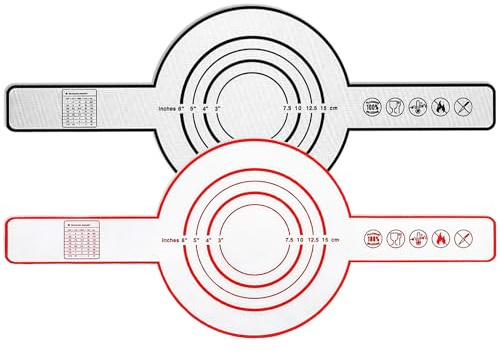 ZQX Tappetino da forno in silicone per forno olandese, 2 pezzi, riutilizzabile, facile da pulire, in silicone, con manici extra lunghi per riempire l'impasto, arancione e grigio, ZQX_MIX_2