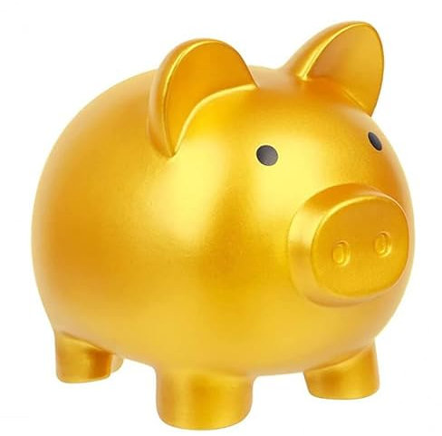 Goldene Süße Kunststoff Sparschwein,Kunststoff Schwein Spardose Schwein Spardose Kinder Süßes Sparschwein Münzbank Für Jungen Mädchen Kinder Erwachsene Bank