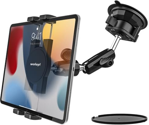 woleyi Starker Saugnapf Tablet Halterung Auto Vorne, LKW/KFZ Armaturenbrett Windschutzscheibe Tablet Halter, Heavy Duty Autohalterung für iPad, Galaxy Tab, Lenovo, 4-12.9 Handys & Tablets