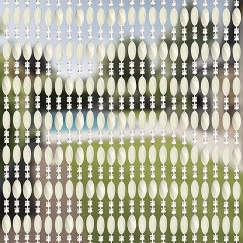 Trente Perlenvorhang Duo - Fliegengitter Fenster, Verschiedene Größen und Farben, Balkontür Fliegengitter, Insektenschutz Perlen, Fliegenvorhang Weiß 100 x 225 cm