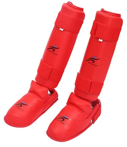Serenitison Parastinchi da Karate,Protettivo Spugna Paratibie,Parastinchi Piedi Protezione,Piedi Protezione Shin Guard,per Allenamento,Sparring,Arti Marziali,Boxe,Karatè,Regolabile,Ammortizzante