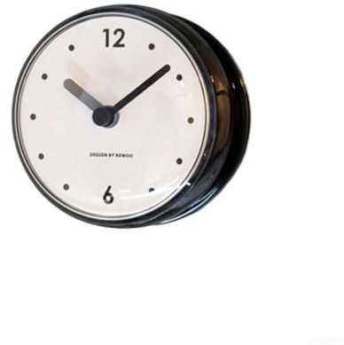 Oniissy Reloj de pared silencioso de cuarzo con ventosa, impermeable, antivaho, impermeable, para cocina, baño, decoración, 7,5 cm, negro, rosa, verde, azul (negro)