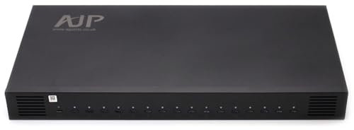 AJPARTS UK 1000W 16-Port USB C Charging Station with LED Strip Port – 100W TYPE C Fast Charger for HP Spectre x360 14/16, Envy 13/16, Pavilion Aero 13– Smart App Control, UK Plug, 5V LED Sync Cord