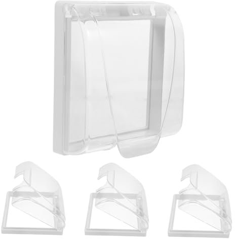 EXHUMKY 4pezzi Copriprese Elettriche Impermeabili Adesivi Trasparenti Per Bagno e Cucina Da Protezione Sicura Per Prese Elettriche Da Umidità e Spruzzi Facile Installazione Senza Attrezzi