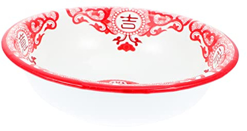 DIYEAH Lavabo de Esmalte Grueso Lavabo de Boda para Uso Doméstico Cuenco de Esmalte para Mezclar Ensaladera Vajilla