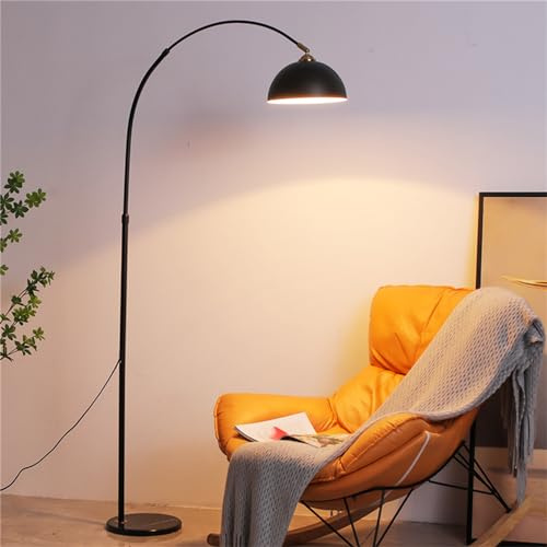 Leomix Schwarze Bogengestelle-Fußlampen für Wohnzimmer — Dimmbare Bogen-Fußlampe mit Fernbedienung & 2700-6000K, Moderne Stehlampe im Bogen, Industrie-Fußlampe fürs Schlafzimmer zum Lesen