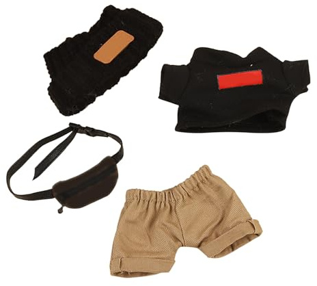 Puppenzubehör 43 cm Anhänger für Stoffpuppen der ersten zweiten Generation, Winterkleidung, Hüte Taschen, Stoffpuppen, Anziehpuppen Puppenzubehör Set (Black, 17cm)